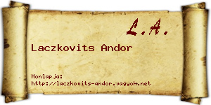 Laczkovits Andor névjegykártya